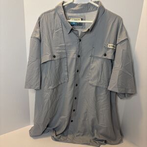 Magellan Outdoors Men's 3XL Blue Micro-Check Fishing Shirt Relaxed Fit